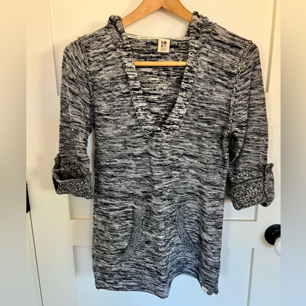 Roxy Black and White Knit Tunic